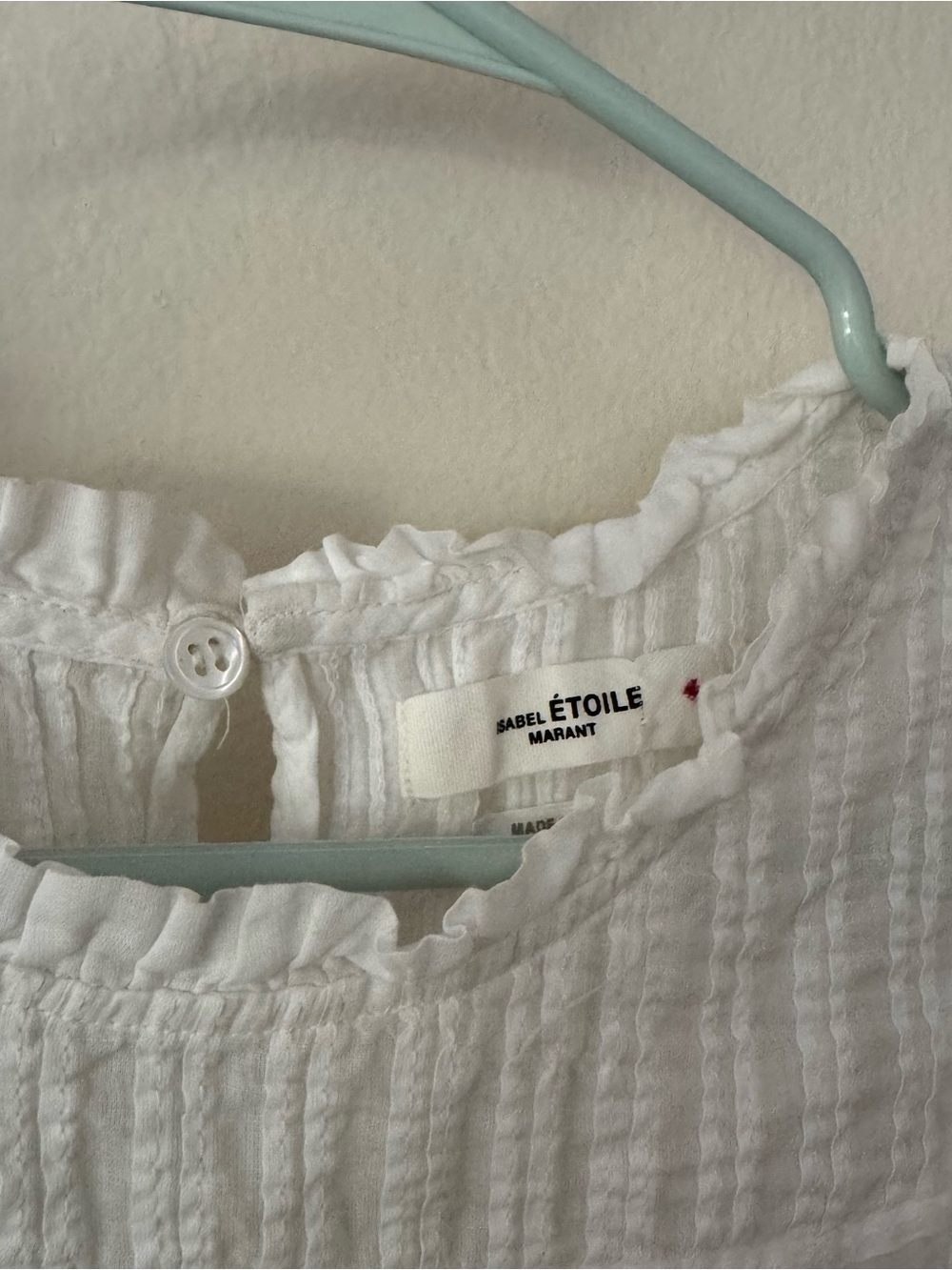 Isabel Marant White Ruffled Cotton Blouse - Picture 2 of 7